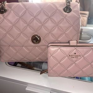 Kate Spade Natalia medium flap bag w matching bifold matching wallet